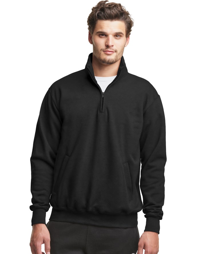 Sudadera Champion Hombre - Powerblend Fleece 1/4 Zip With Pockets ( Negras ) 9062413-KL